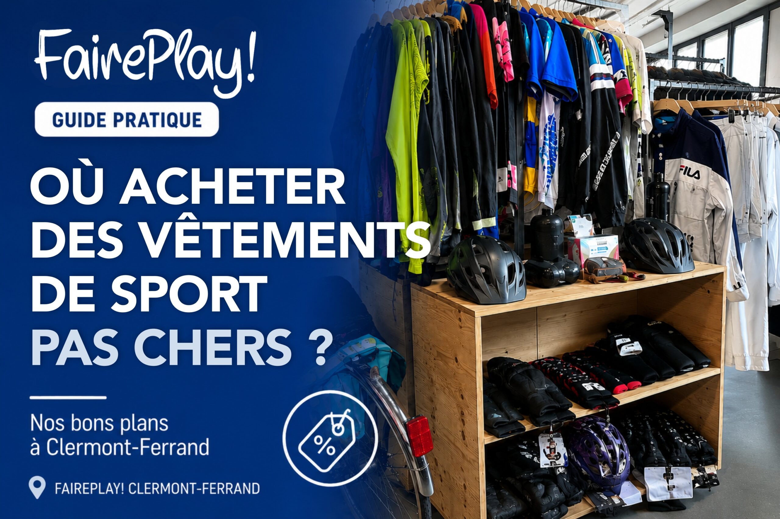 Vêtements de sport pas chers dans la boutique FairePlay! à Clermont-Ferrand